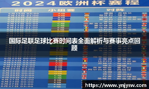 国际足联足球比赛时间表全面解析与赛事亮点回顾